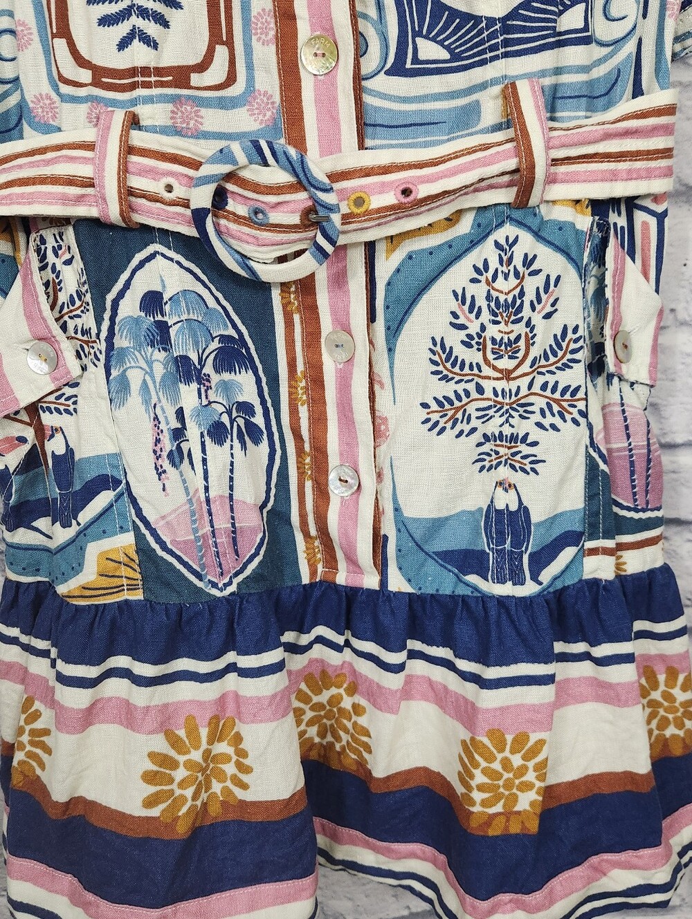Farm Rio Cerrado Stamps Mini Dress - Picture 7 of 13
